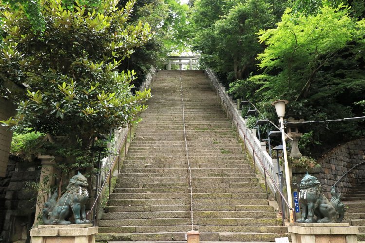 愛宕神社の「出世の石段」。