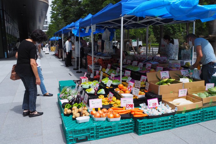 毎週水曜日にはマルシェが開催される。