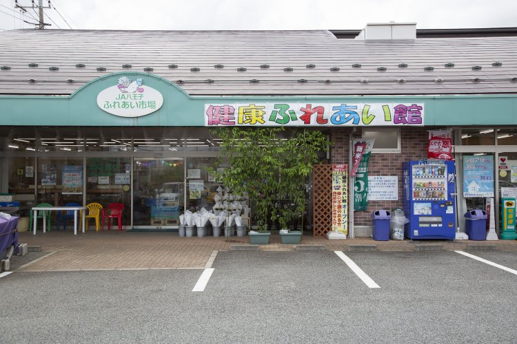 店頭のグリーンカーテンはパッションフルーツ。