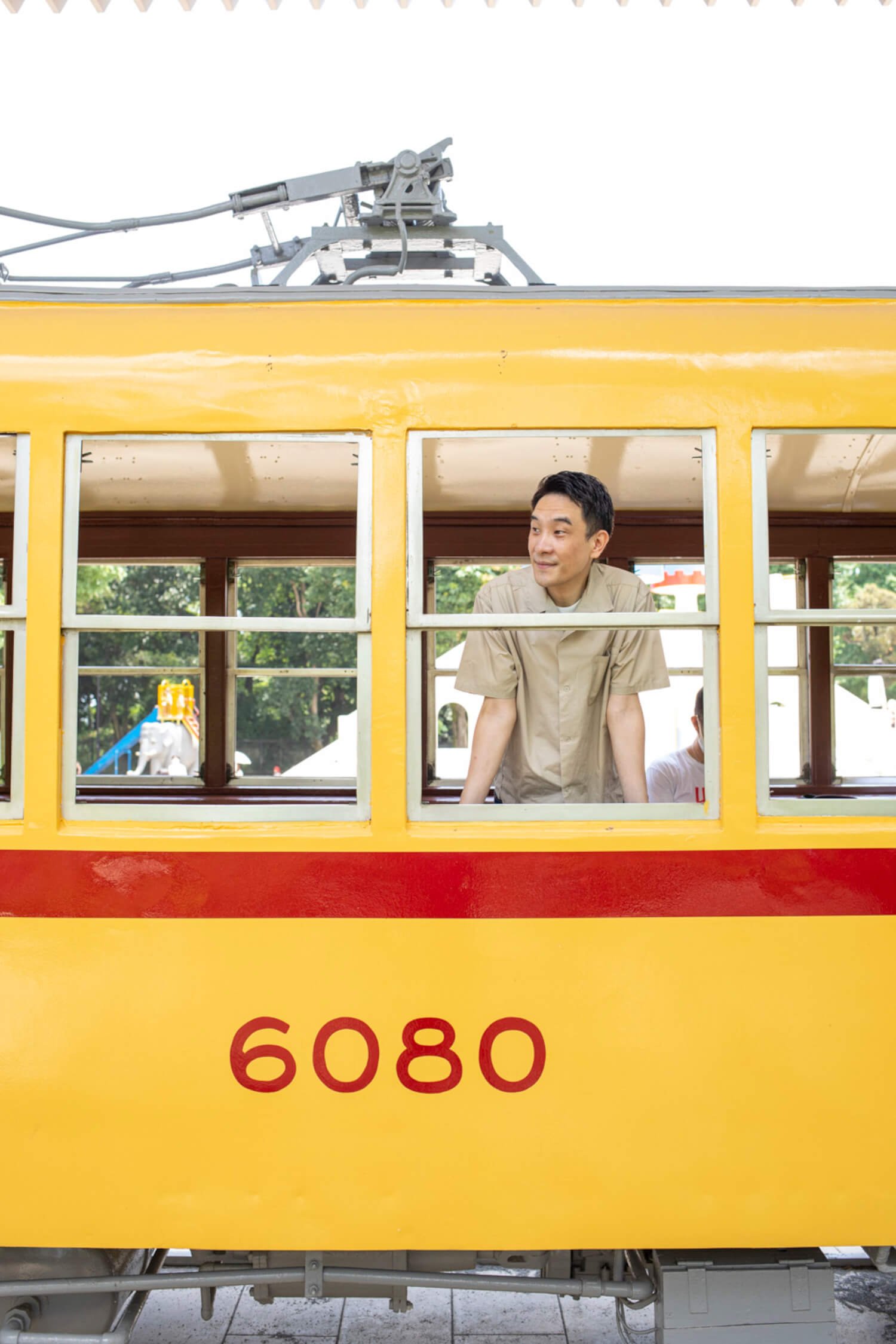 飛鳥山公園にて。『都電物語』に登場したに違いない6000系の車窓から、昭和の日本橋が見える?