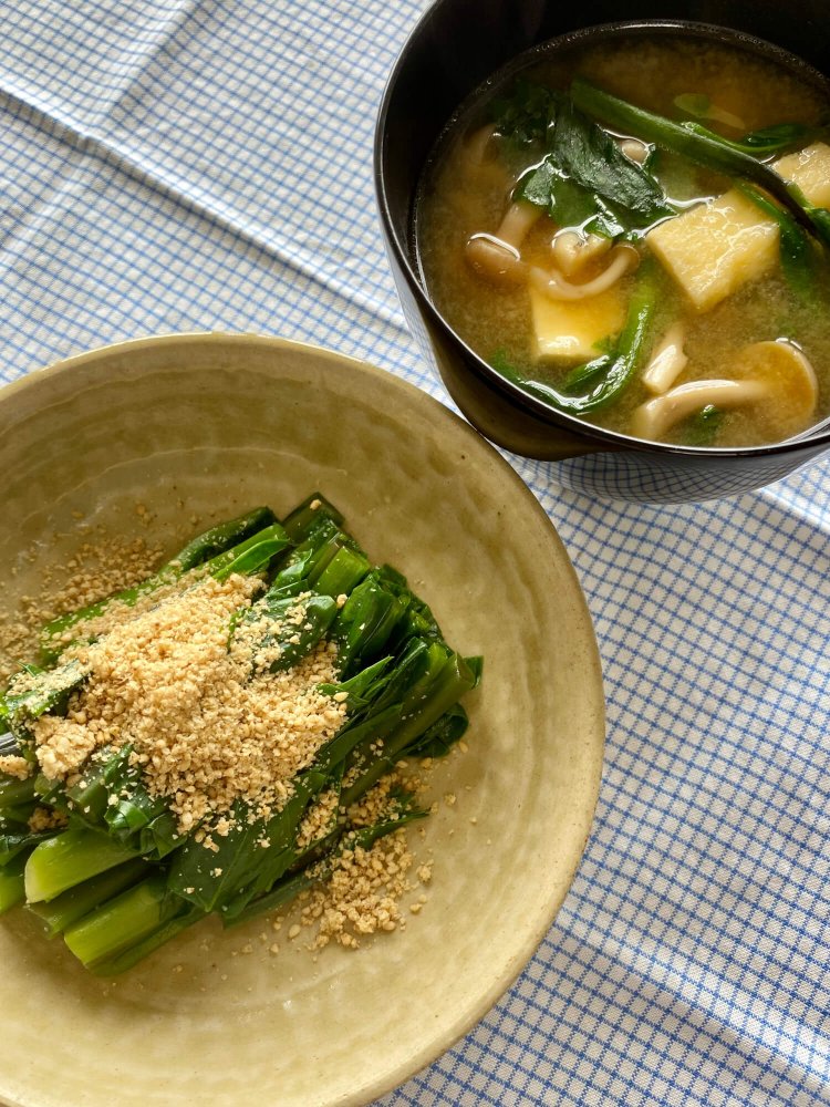 ツルムラサキはお浸しに。