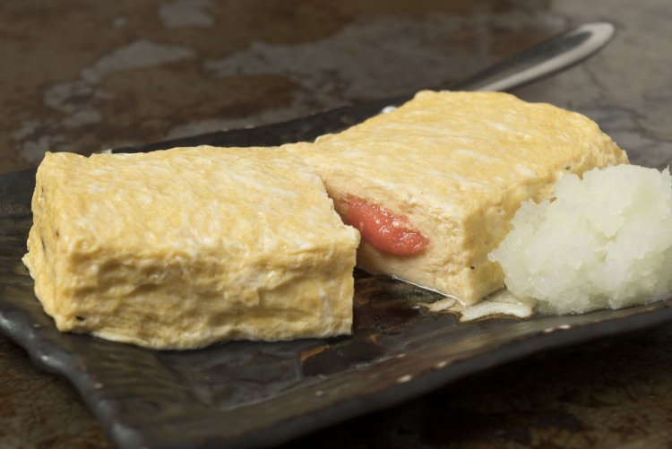 とろりとあふれ出る明太子。