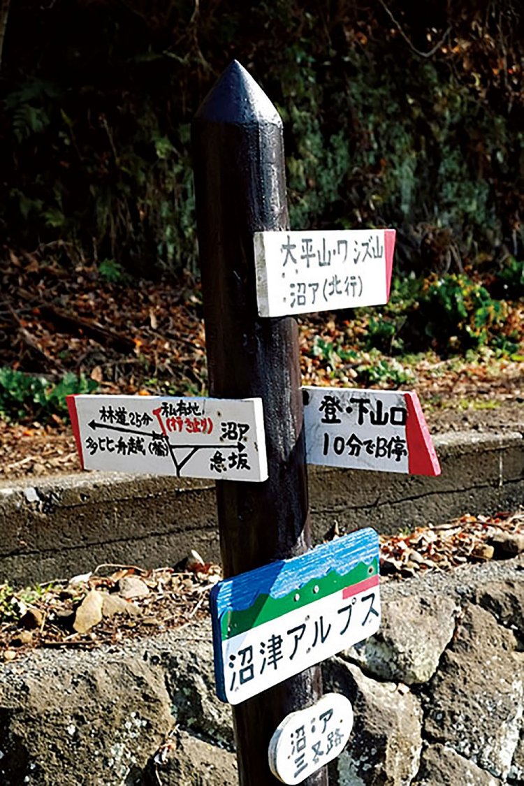 コース上には手づくりの道標がときどき出現する。