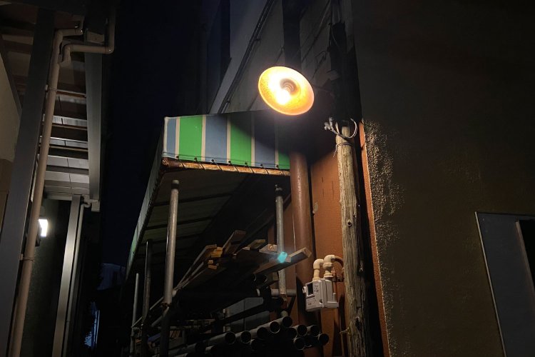 幻想的に浮き上がるキデンキの灯。