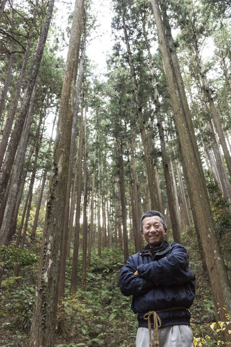 井上さんの私有林にて。