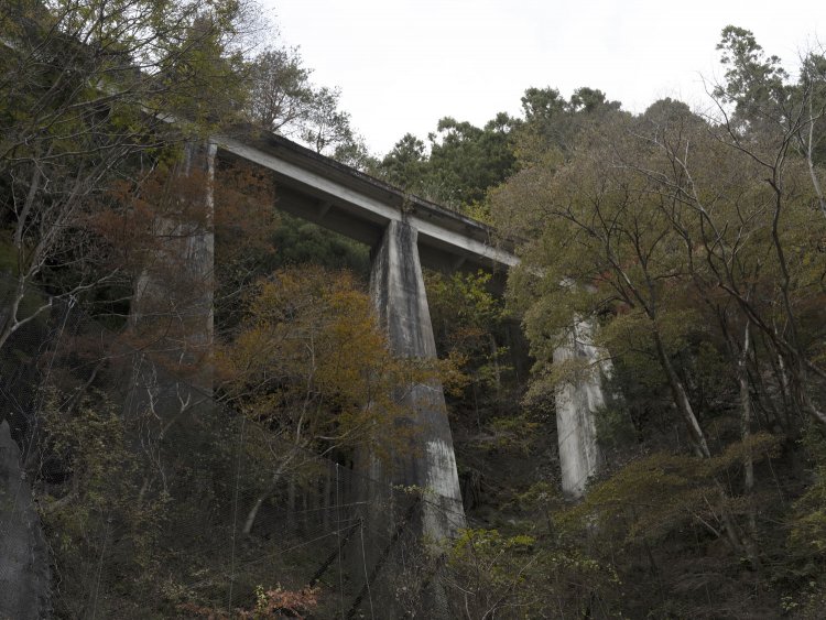 一転して晩秋の白髭橋梁。初夏もよいけれど秋の終わりもモノトーンで味わい深い。