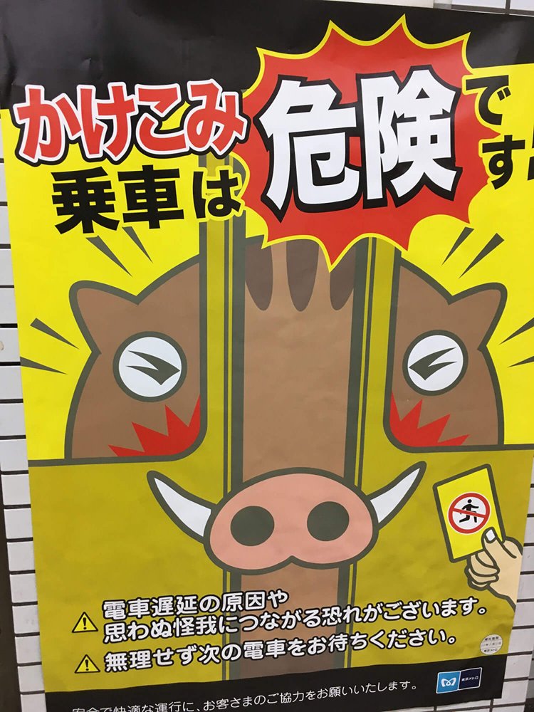 2019年（亥年）に発見した、挟まるイノシシ。この時は「イノシシは猪突猛進だからかな」くらいにしか思っていなかった。