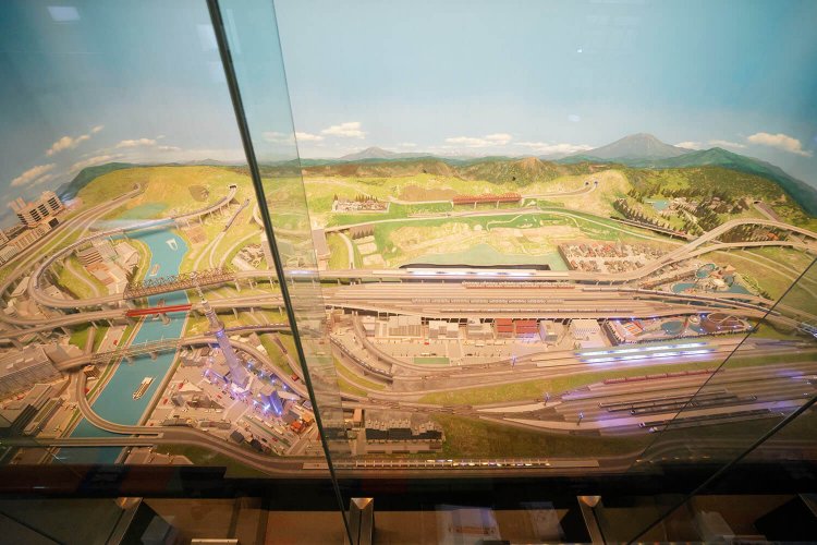 2階から見たジオラマ。隠れたおすすめウオッチングポイントだ！