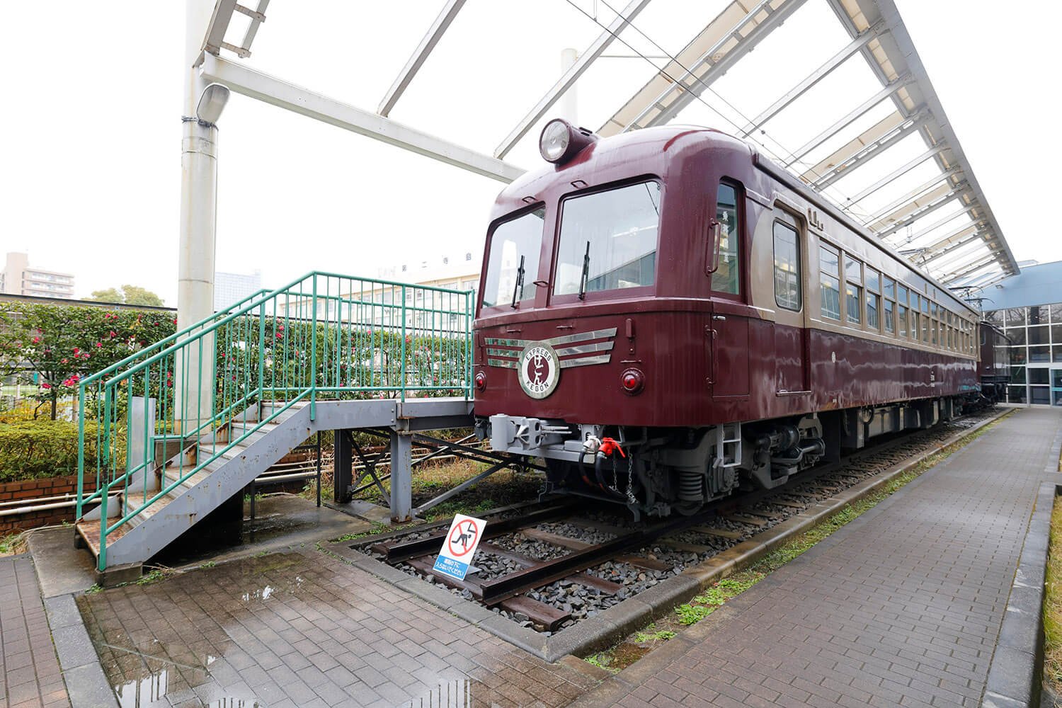 博物館リニューアル時に新たに展示された「5700形5701号電車」。