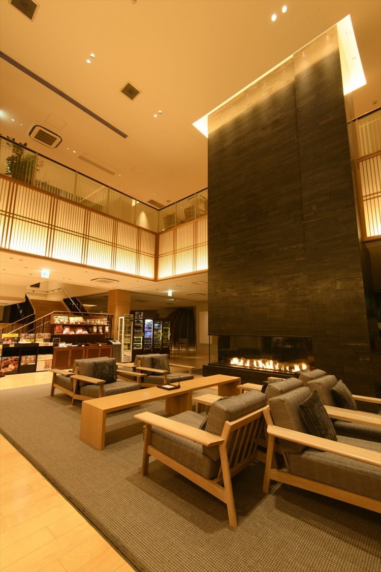 暖炉の火に和む。