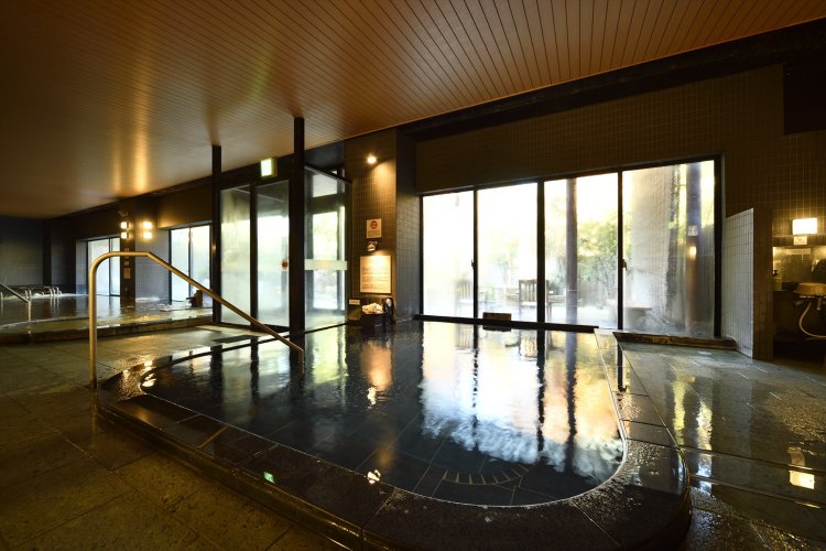 炭酸ガスを高濃度で湯に溶かした高濃度炭酸泉。入浴するとすぐに肌に気泡が付着する。