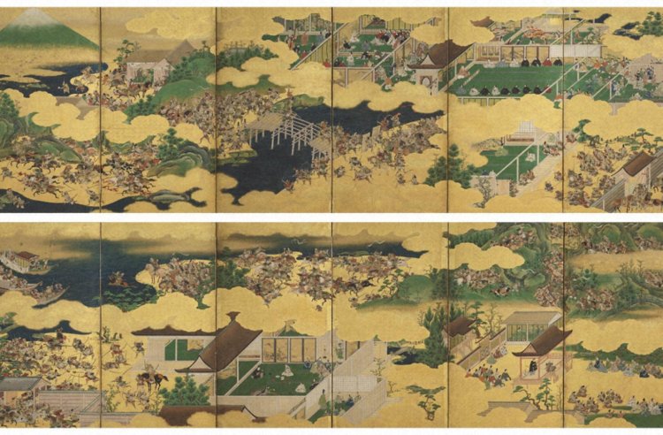 「平家物語図屛風」（部分）江戸時代前期　17世紀　岡田美術館蔵