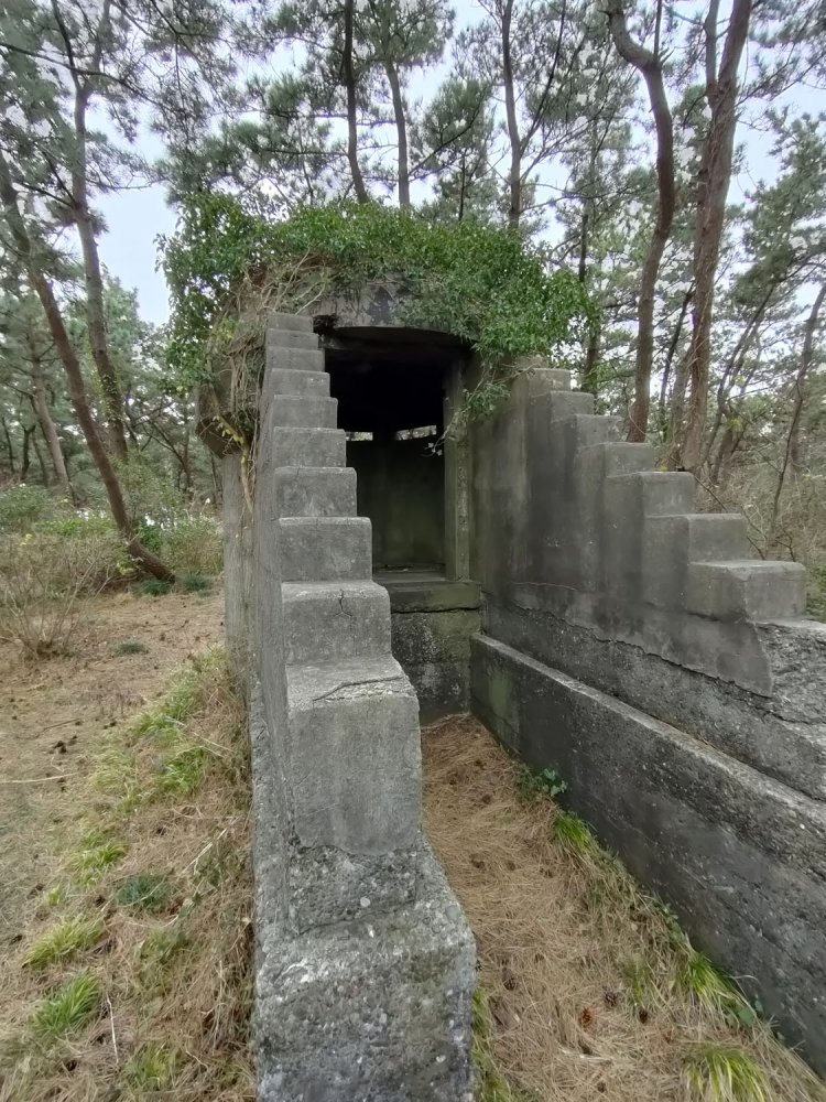遮蔽壁が階段状である。このフォルムが遺跡っぽさを醸し出している。