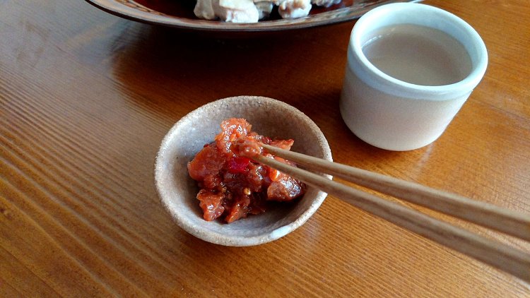 梅醬をつまみに