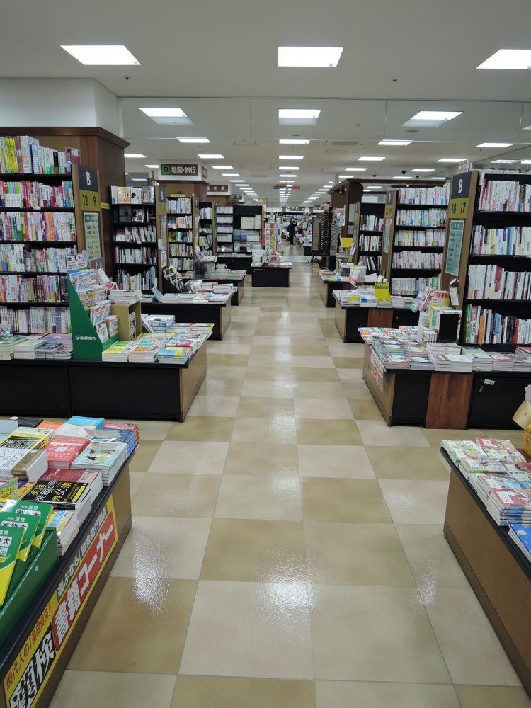 はるか彼方まで延々と書棚が続く。