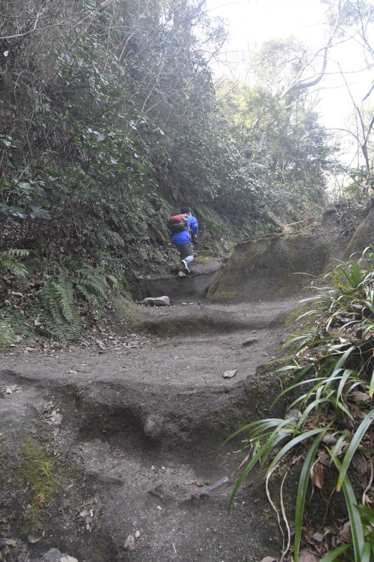 源氏山の山上広場脇から少しの間は、鎌倉時代の風景を彷彿させる化粧坂。