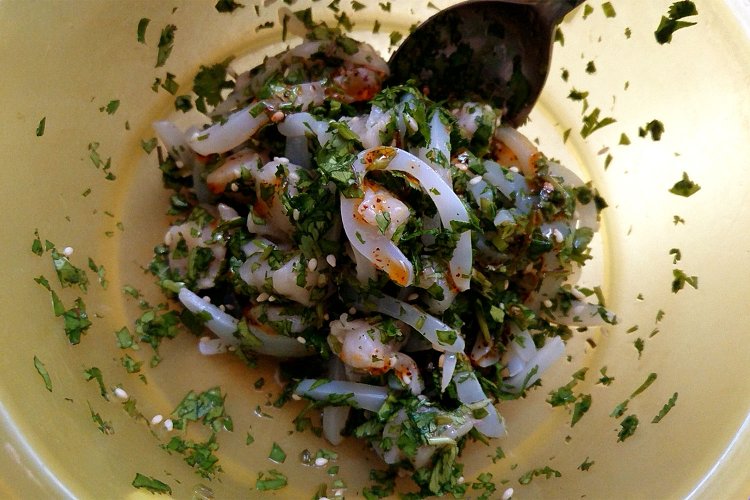 ラー油を入れる