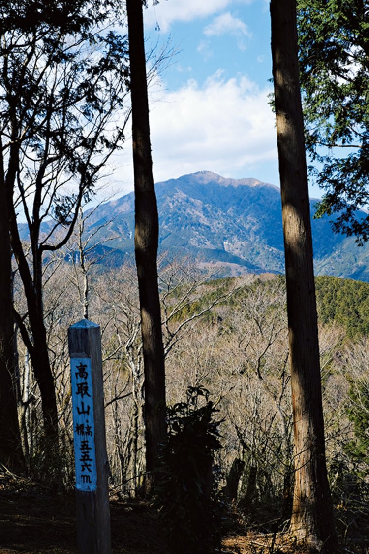 高取山山頂の展望はほとんどない。大山が木の間から少し見えるくらい。