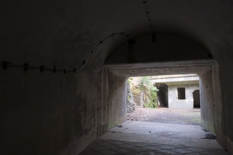 ケーブルが張っていた跡がしっかりと残る。ハーイが半分顔を覗かせている。