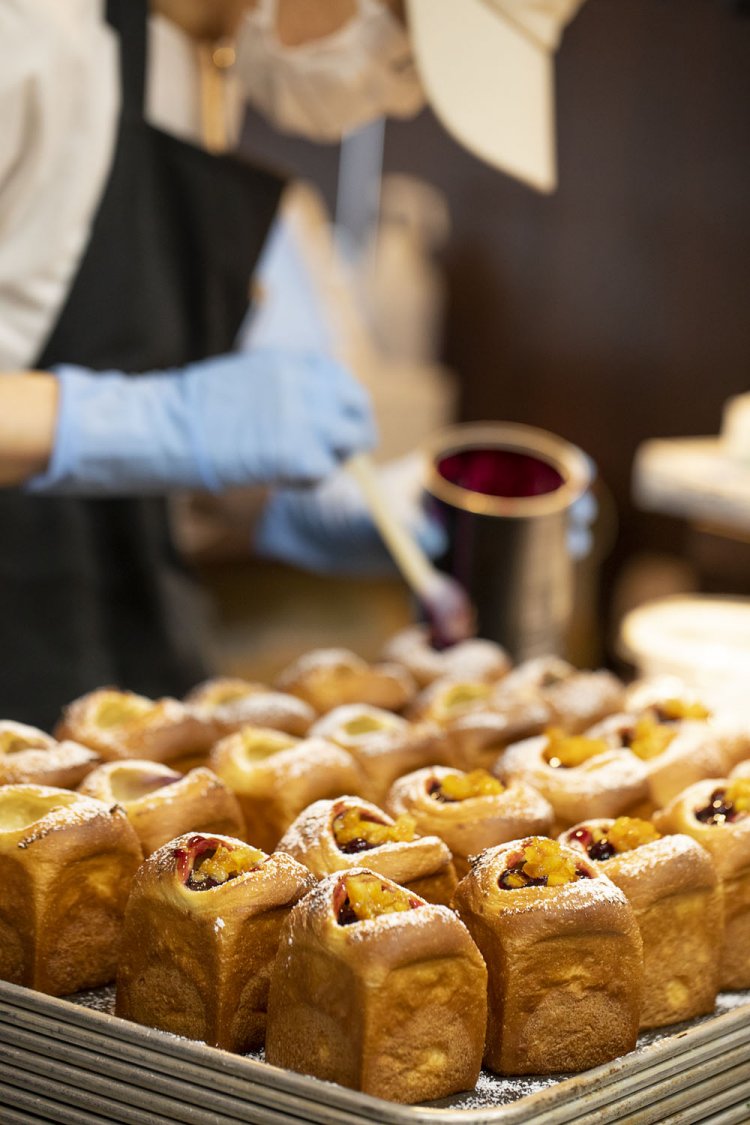 カシスオレンジクリームチーズの仕上げ。