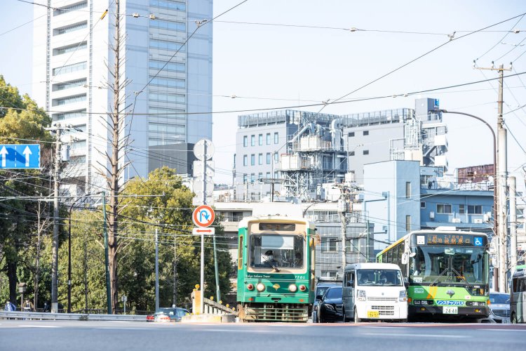 飛鳥山を回り込む高低差とカーブは、沿線屈指のダイナミズム。