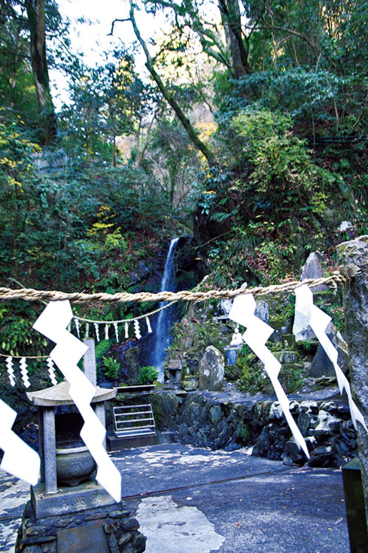 6号路に入り、霞台園地に上がる分岐を進むと琵琶滝がある。水行道場の場。紙垂の先には入れない。