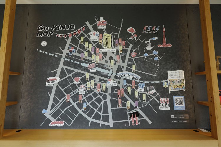 スタッフのおすすめスポットが一目で分かる「ご近所マップ」。