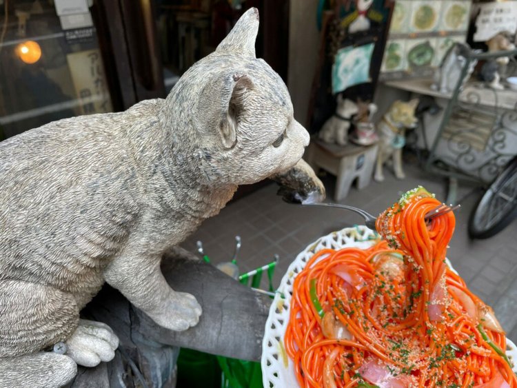 別の角度から見たナポリタン猫。色味が鮮やか