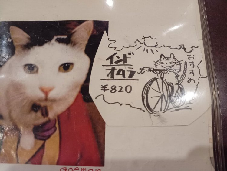 スタッフによる手書きのポップ。インドオムラ820円