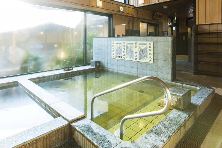 約37度という体温に近い温度の炭酸不感温泉。