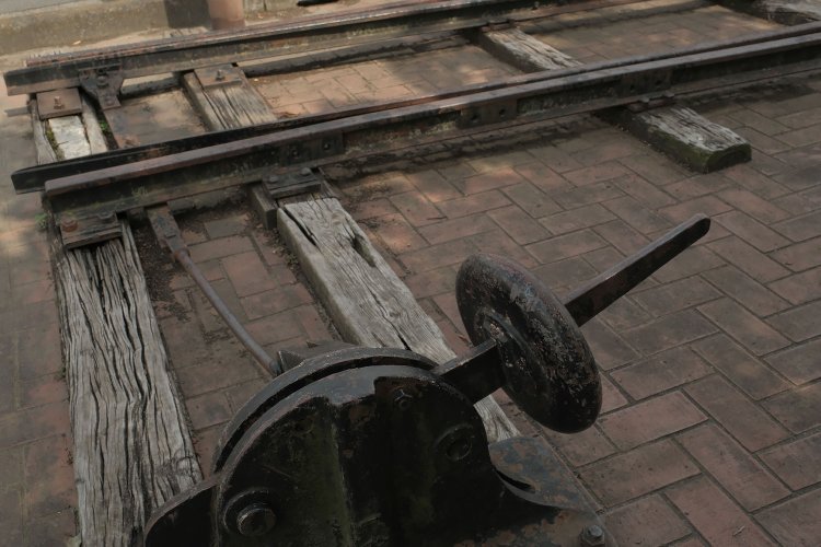 転轍機のレバーも置いてある。