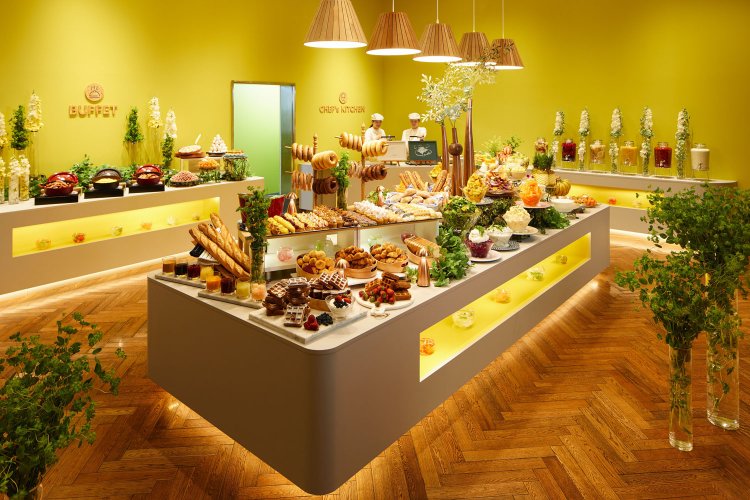 圧巻の朝食ビュッフェ。