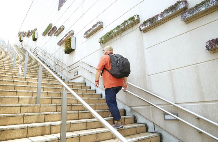 運動不足の身に約140段はなかなかの距離。なるほど確かにハイキングコースだ