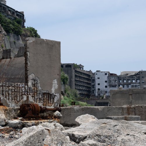 軍艦島の竪坑(たてこう)、護岸を観察する。【軍艦島観察記その3】