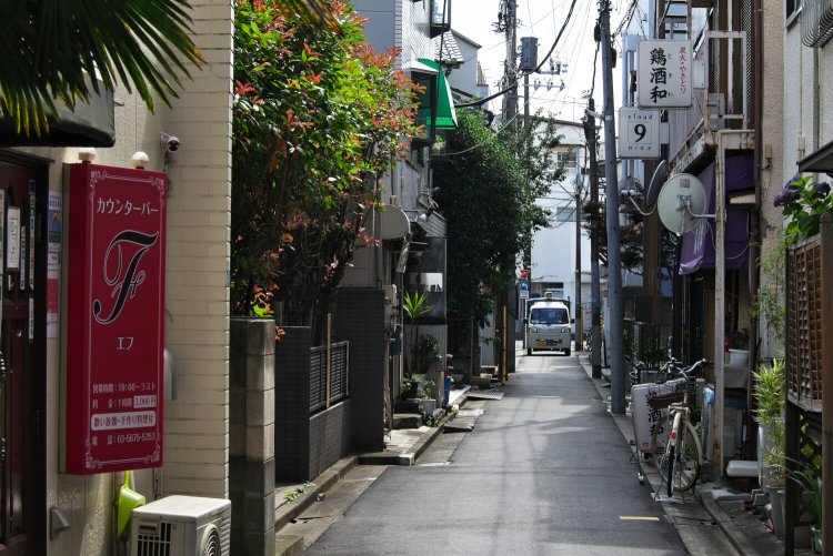 かつて芸妓の置屋が並んでいた、元三業地の路地には小料理店などが。