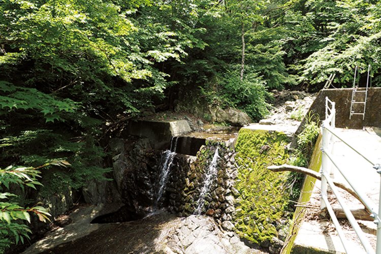 棚田まで用水を引くが、その安寺沢川の取水口。