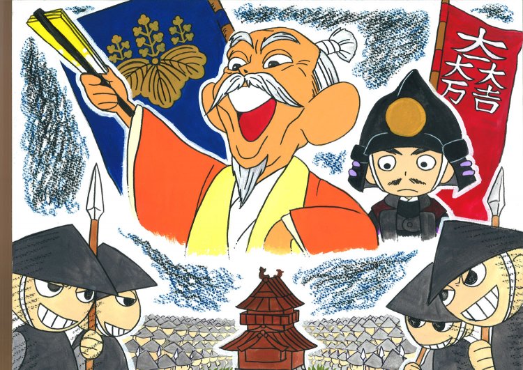 主に忍城でやっている紙芝居『忍伝説』の一場面。2022年10月には舞台版『忍伝説』が上演されるよ。