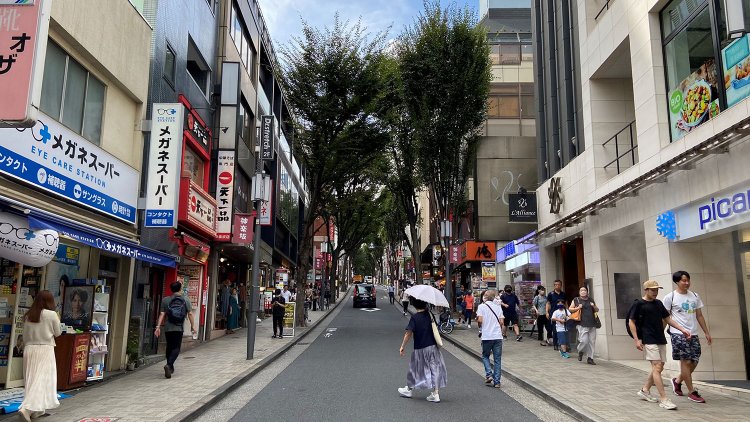 神楽坂の中心となる早稲田通り。