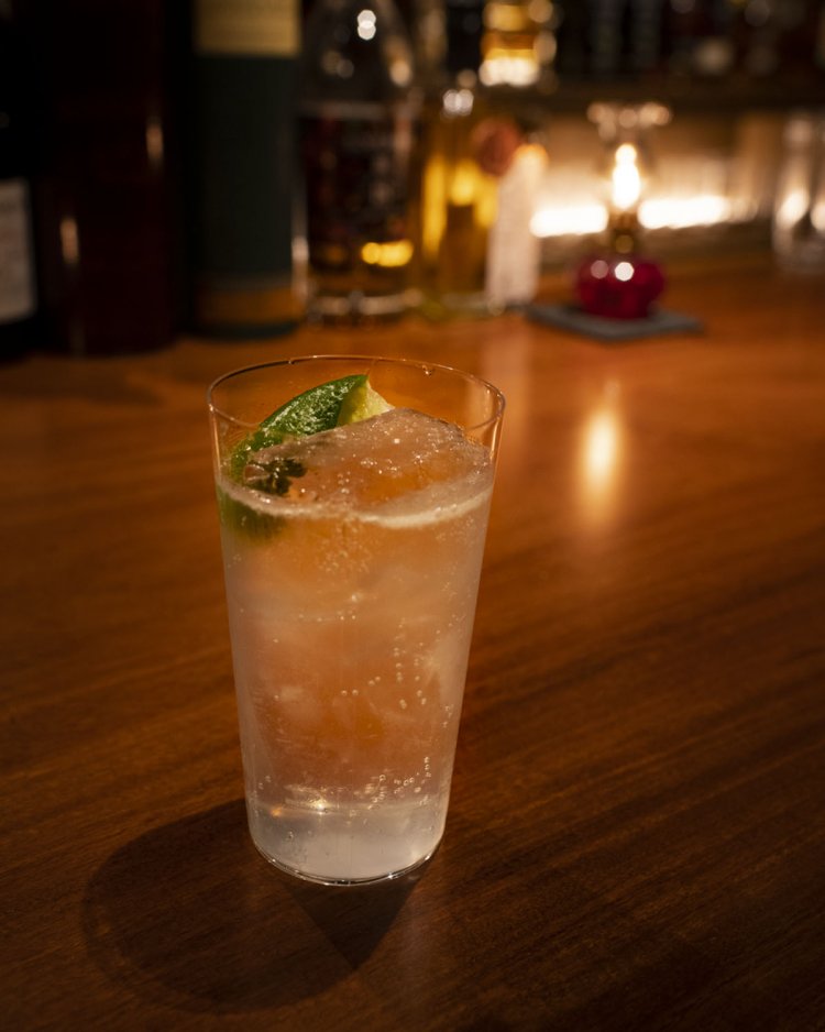 初めの一杯は、ジントニック900円。
