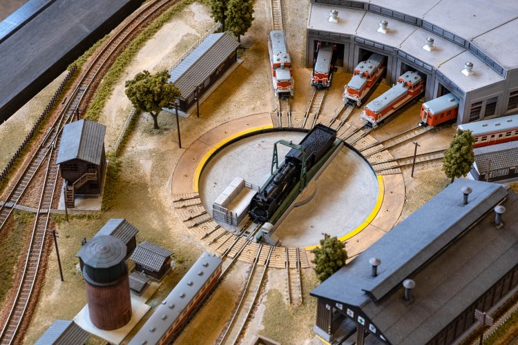 国鉄時代の天竜二俣駅を表したジオラマ。