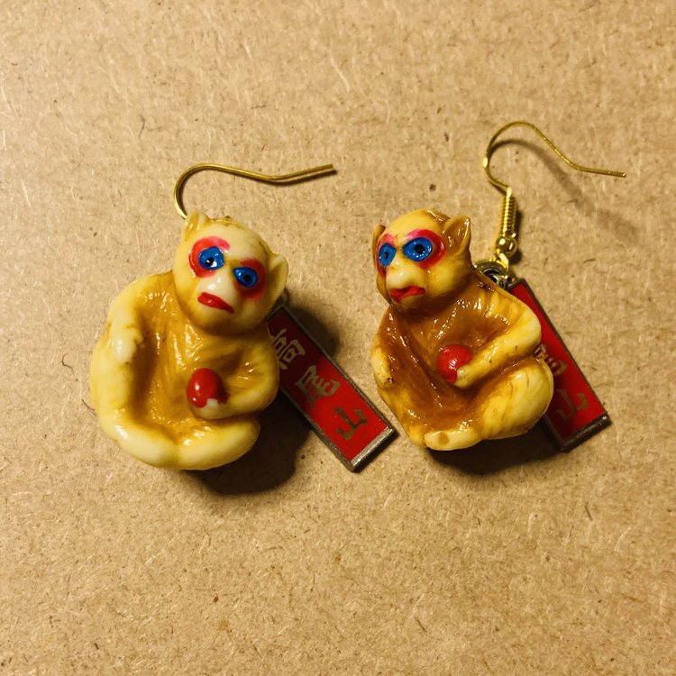 ファンキーな顔をしたサル。木陰からこれが出てきたら全速力で逃げる。