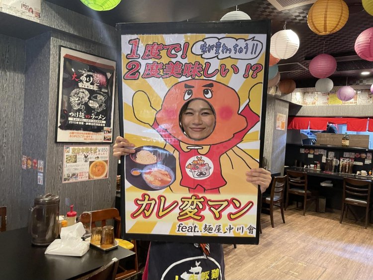 グルメイベントに出展した際に作った、顔出しパネル。茹で時間を待つ間も、飽きない工夫が盛りだくさんだ。