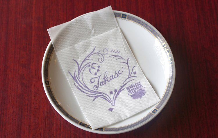 レトロなデザインの紙ナプキン。