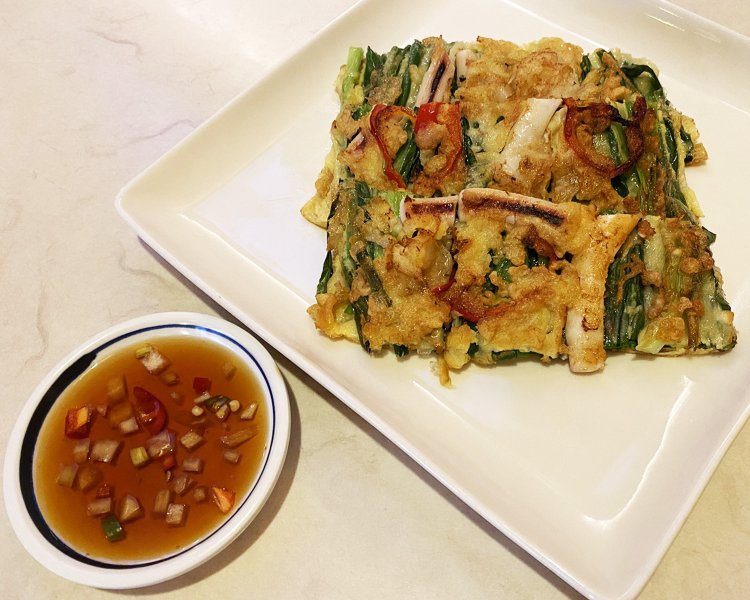 海鮮ねぎチヂミ1210円。