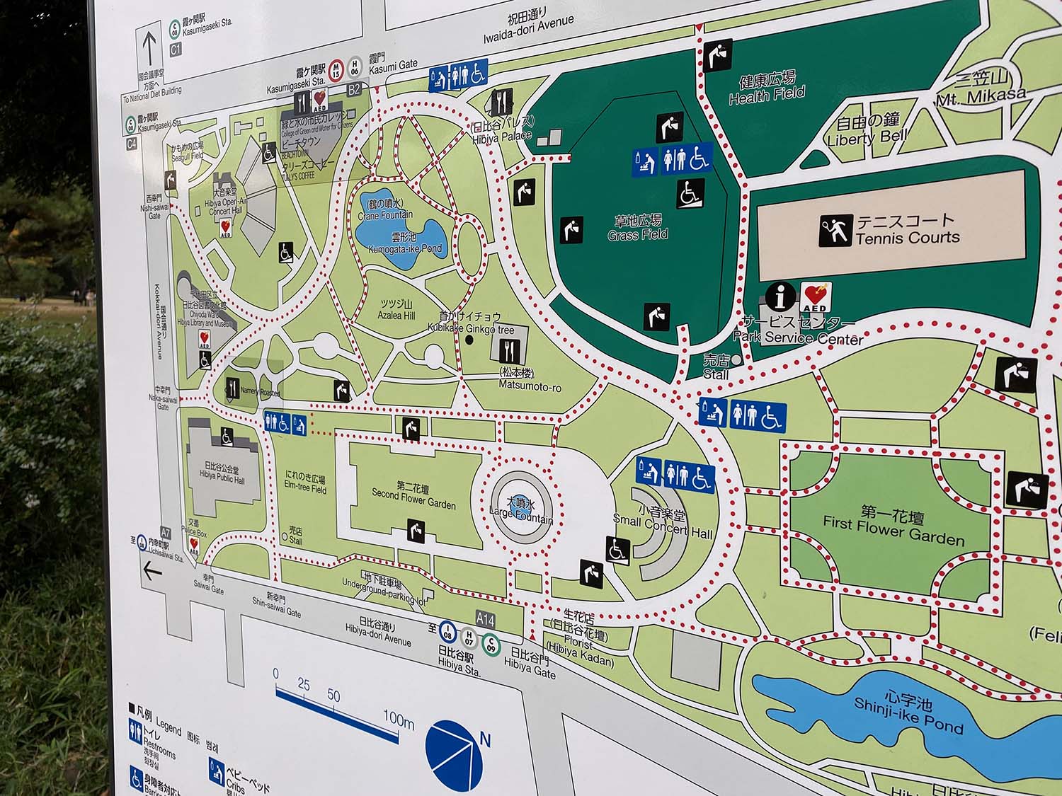 日比谷公園の地図。
