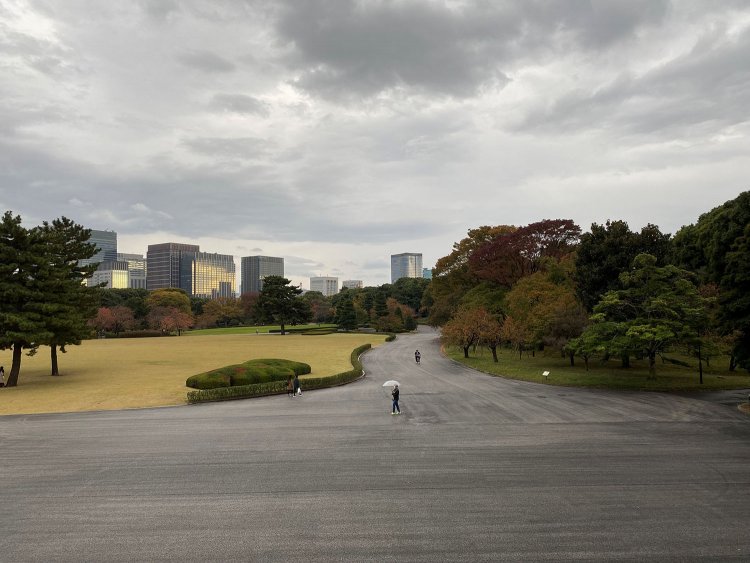 天守台の上から。ちょうど晴れてきた。