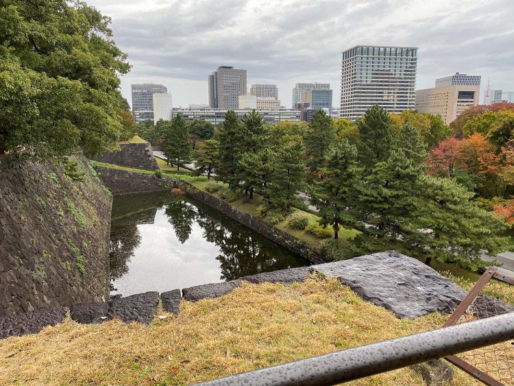 展望台の上から。視界の奥で大きな建物が林立している。