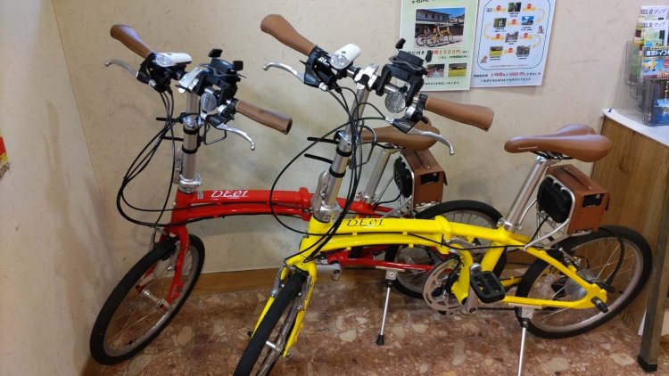 渓谷なのでアップダウンが激しいが、電動アシスト自転車なので気楽に散策できる。