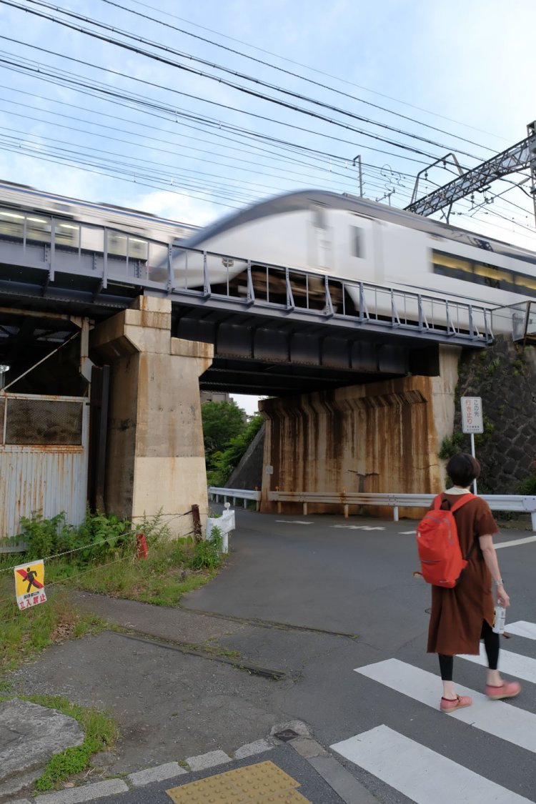 ここに貨物線があった。残されている線路が語る。その上をスカイライナーが駆ける。