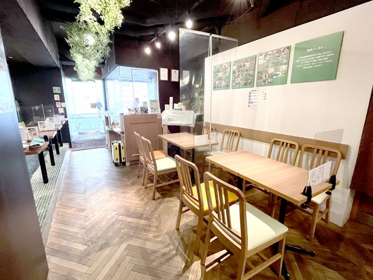 木と緑をメインにしたナチュラルな店内。ほっこり安らぐ。